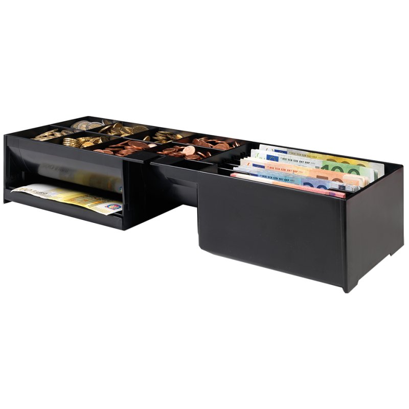 Safescan insert de tiroir-caisse 4617T, noir, 6 compartiments billets et 8 compartiments pièces